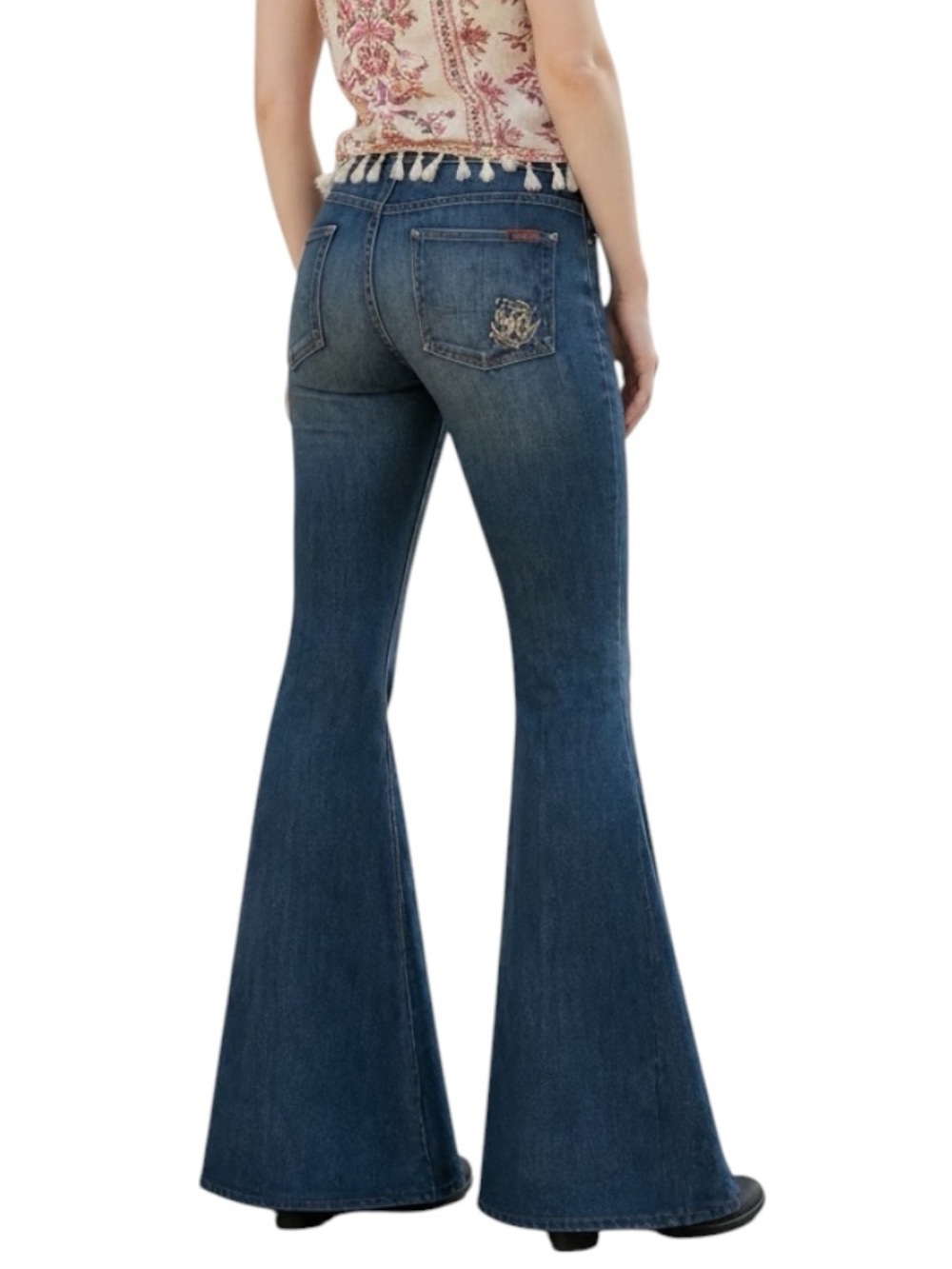 7 FOR ALL MANKIND The Bell Bottom High Rise Wide Leg Flare Stretch Denim Jean
